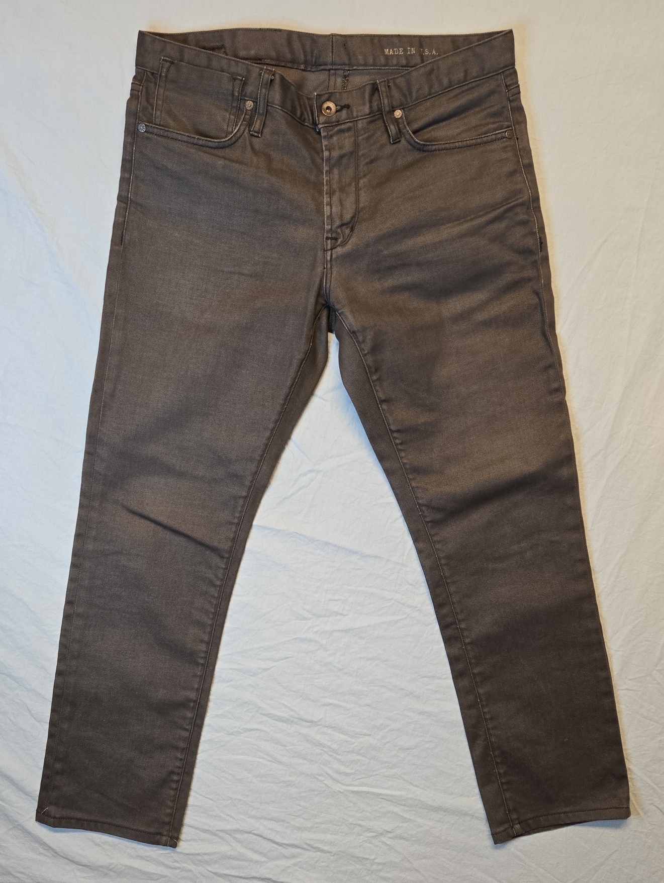 John Varvatos U.S.A Bowery Slim Straight Fit Gray Cotton Denim Jeans